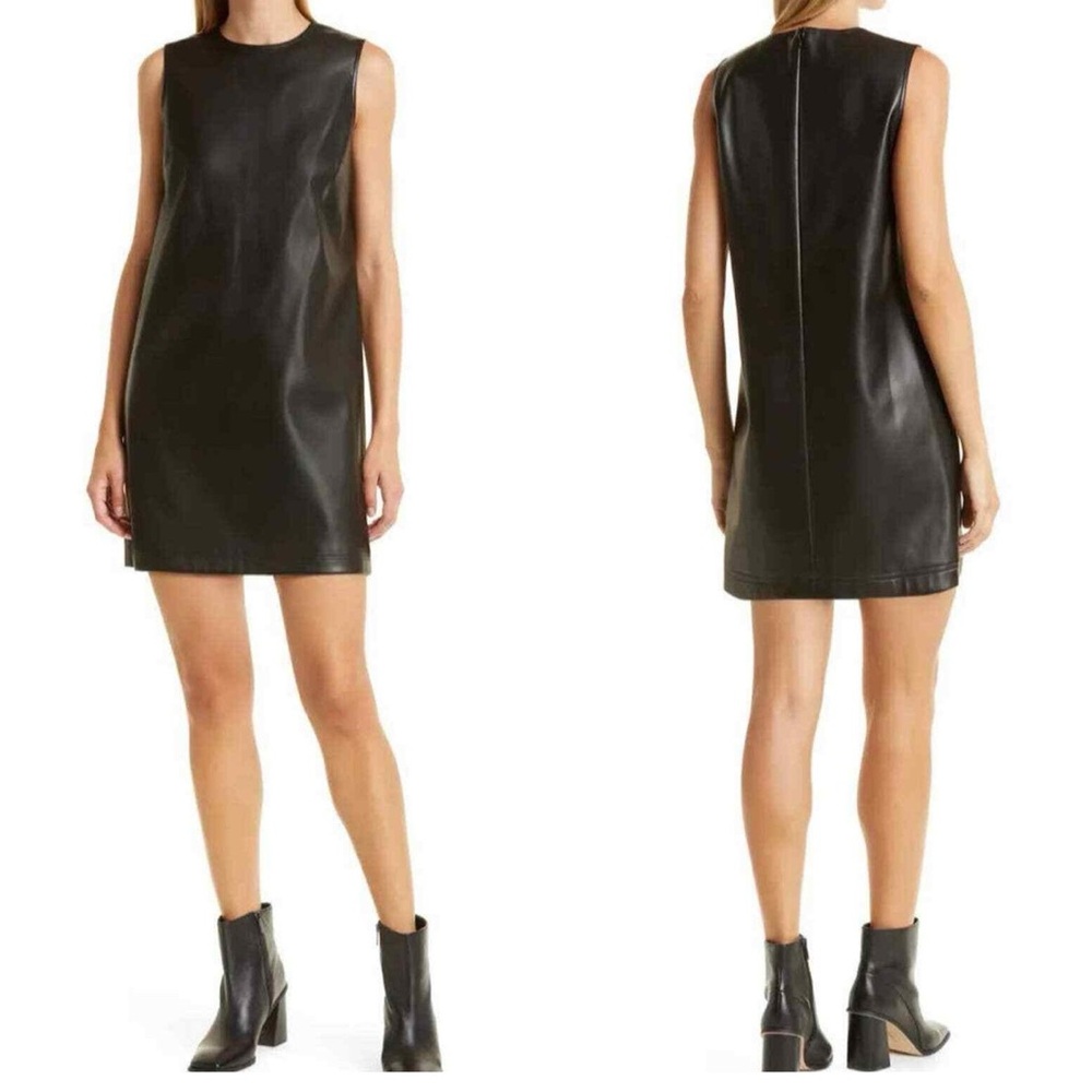 Theory Vegan Leather Shift Dress